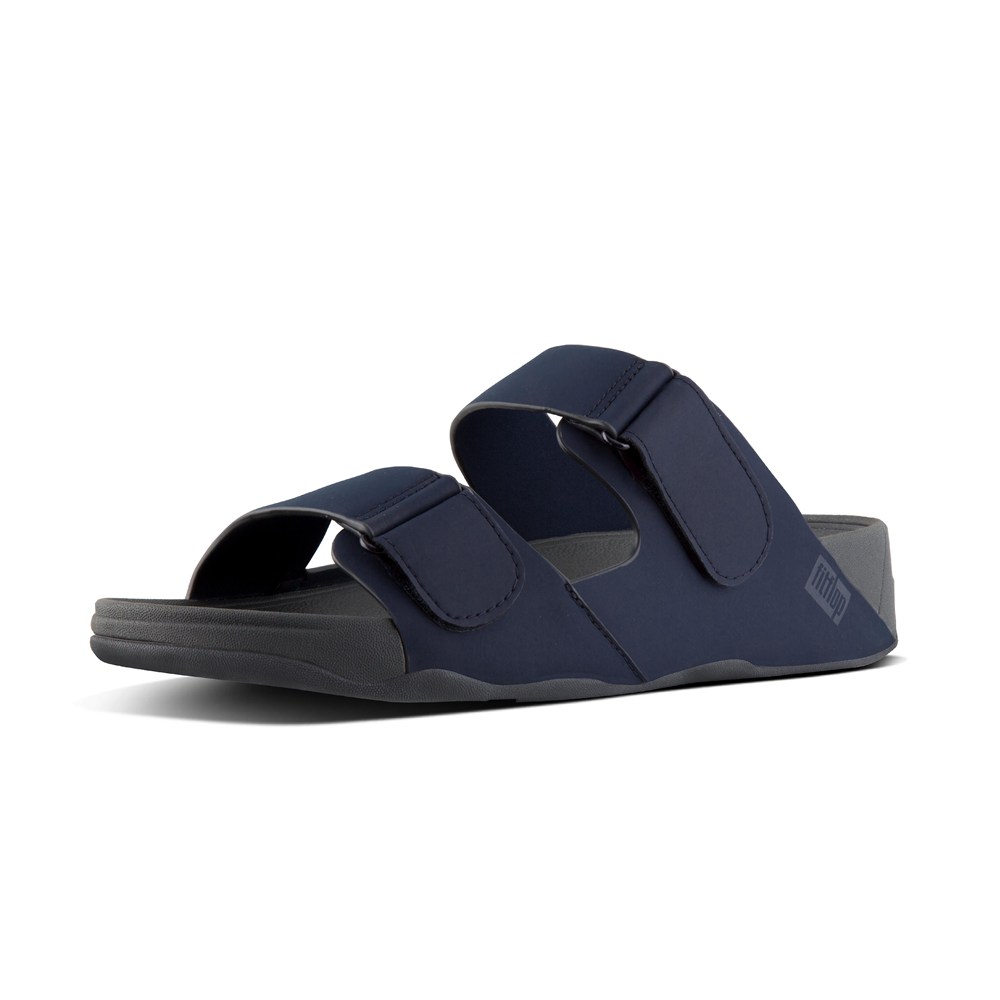 Fitflop Mens Slides Navy - Gogh Neoprene Adjustable - 62ODSTHZQ